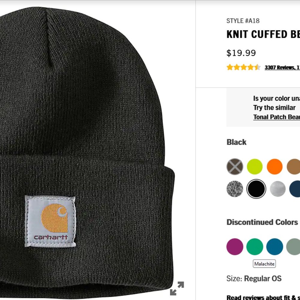 Carhartt Knit Cuffed Beanie BLACK